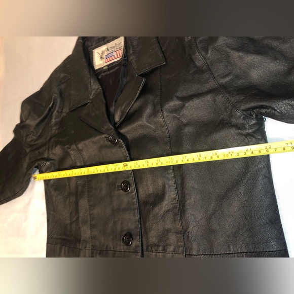 Women's Black Leather Jacket 2XL - Picture 7 of 16